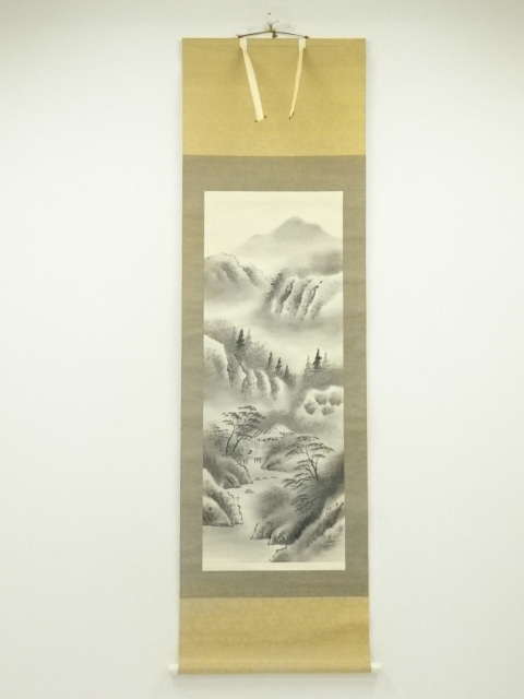 JAPANESE HANGING SCROLL / HAND PAINTED / LANDSCAPE 